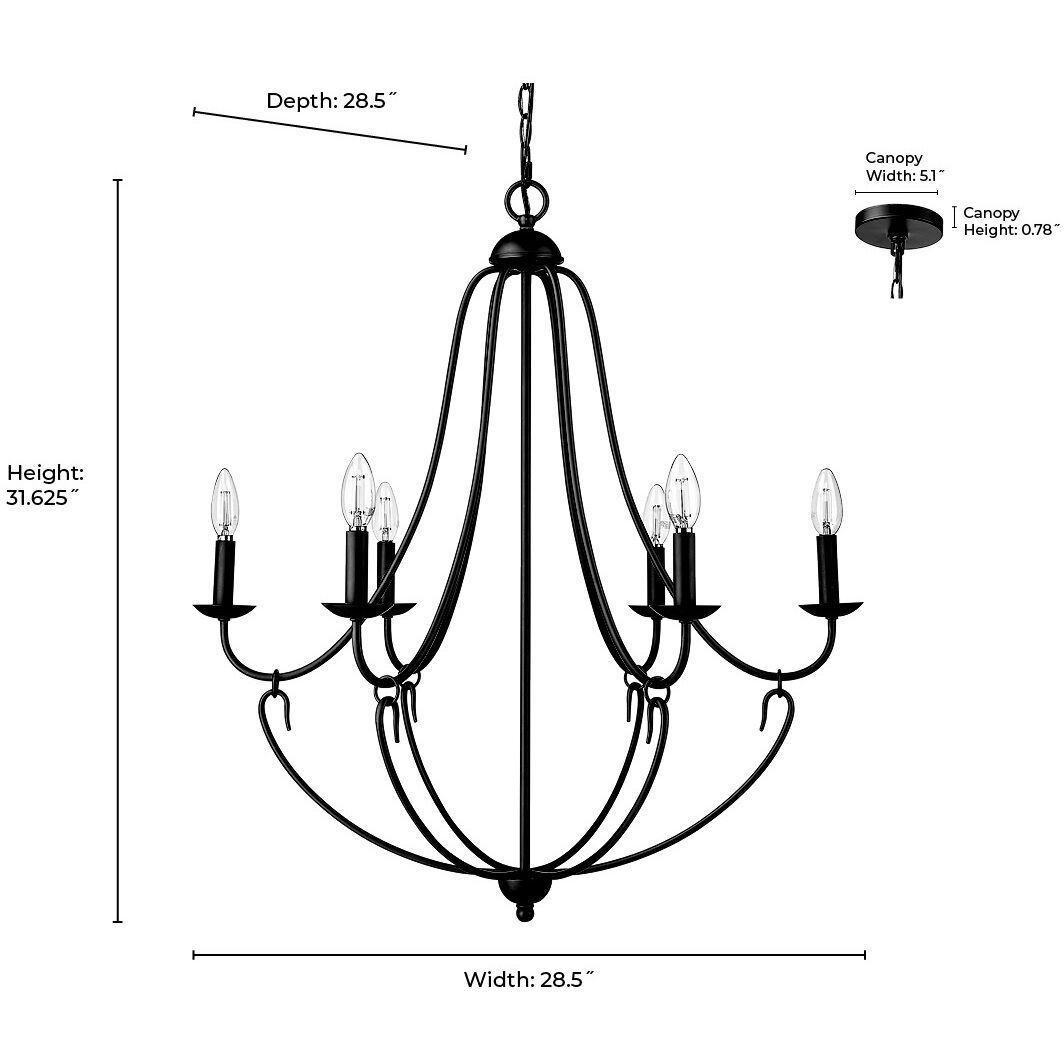 Eisley 6 Light 28.5 inch Polished Nickel Chandelier Ceiling Light
